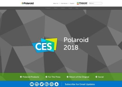 Polaroid CES 2018 landing page