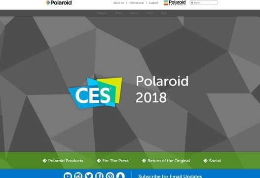 Polaroid CES 2018 landing page